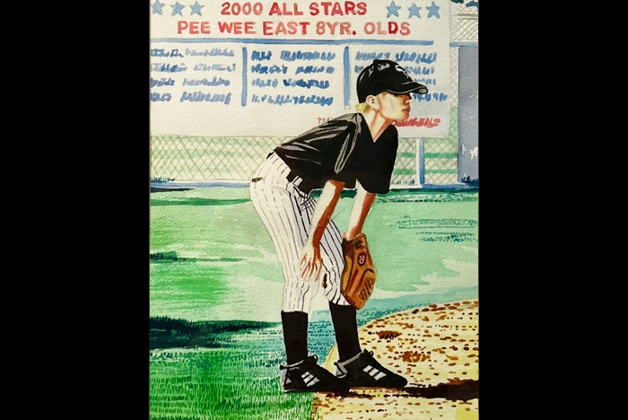 Water color painting of Austin Platt 9 years old, Spring 2001.